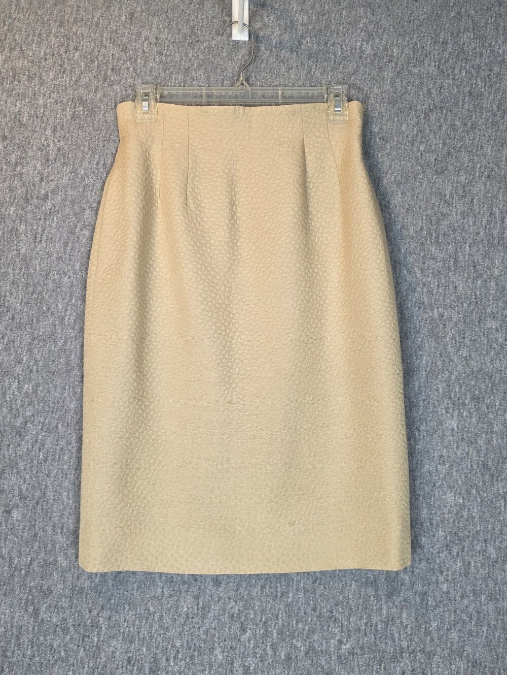 Vintage Christian Dior Textured Wool Blend Pencil Skirt Cream Japanese 11=US Med
